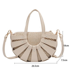 Straw Semicircle Small Tote Women Beach Crossbody Bag
