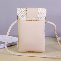 Straw Square Crossbody Bag Women's Beach Messenger Bag