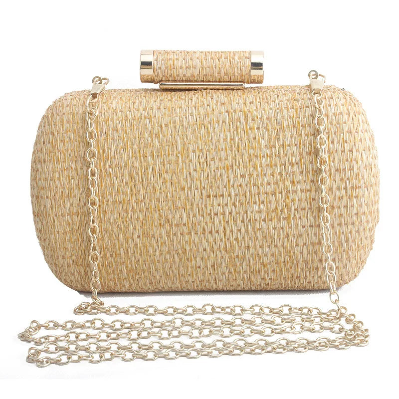 Straw Summer Clutch Bag Women Bag Over Shoulder purse Female Evening Handbag