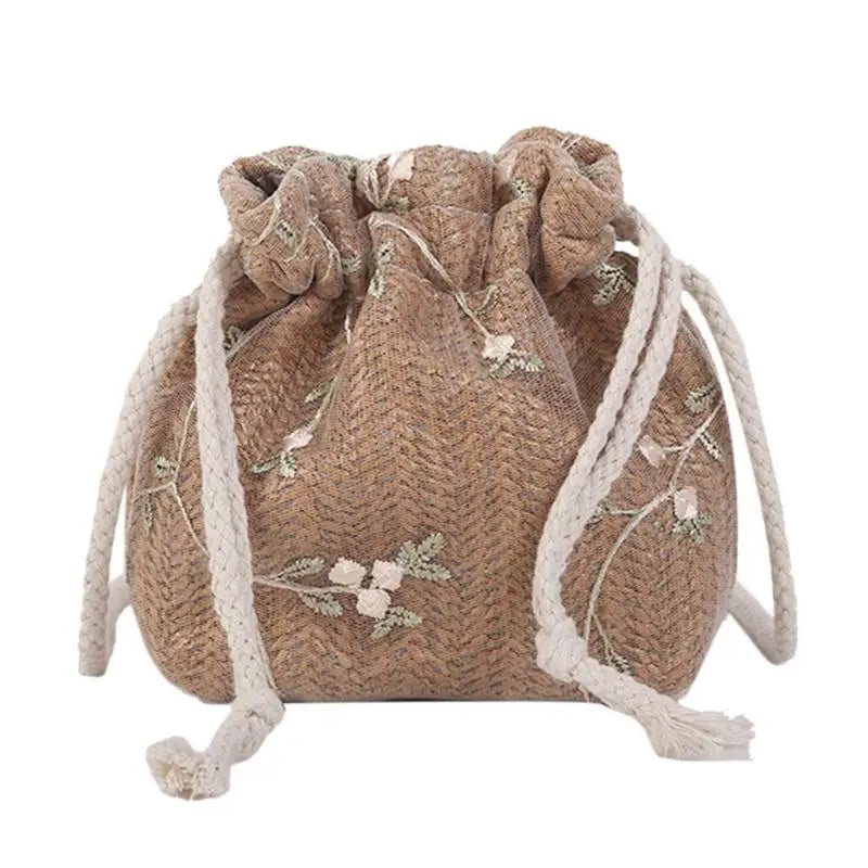 Straw Weave Bucket Bags Rattan Women Summer Beach Shoulder Bags Handbags