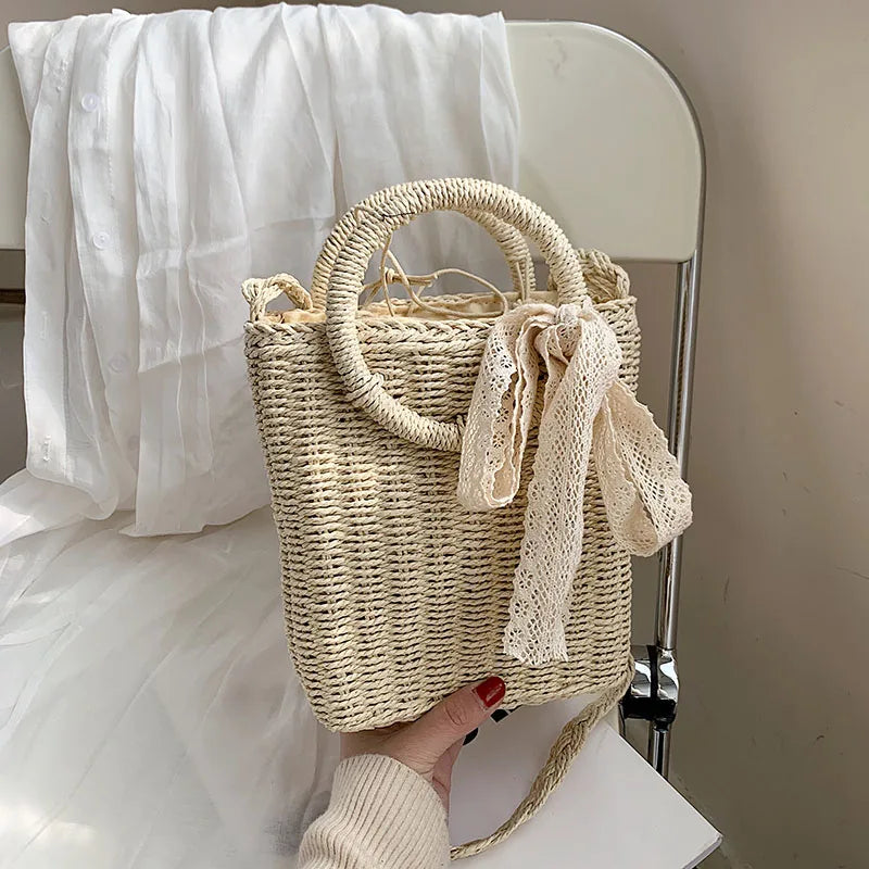 Straw Weave Handbags Women Bags Vacation Female Shoulder Bag Crossbody