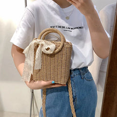 Straw Weave Handbags Women Bags Vacation Female Shoulder Bag Crossbody