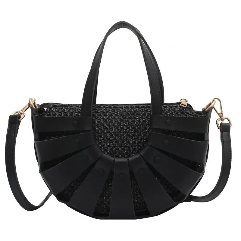Semicircle Straw Women's Shoulder Bag Lady Messenger