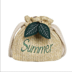 Straw Woven Bucket Small Bag Women's Shoulder Messenger Bag