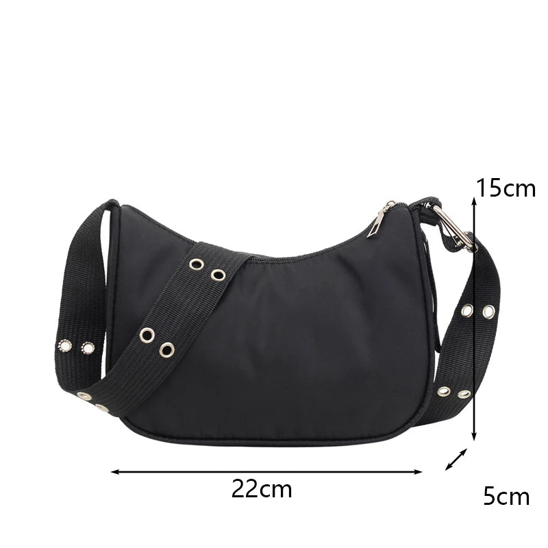 Street Nylon Shoulder Bag for Women Crossbody Handbag Totes Bolsa