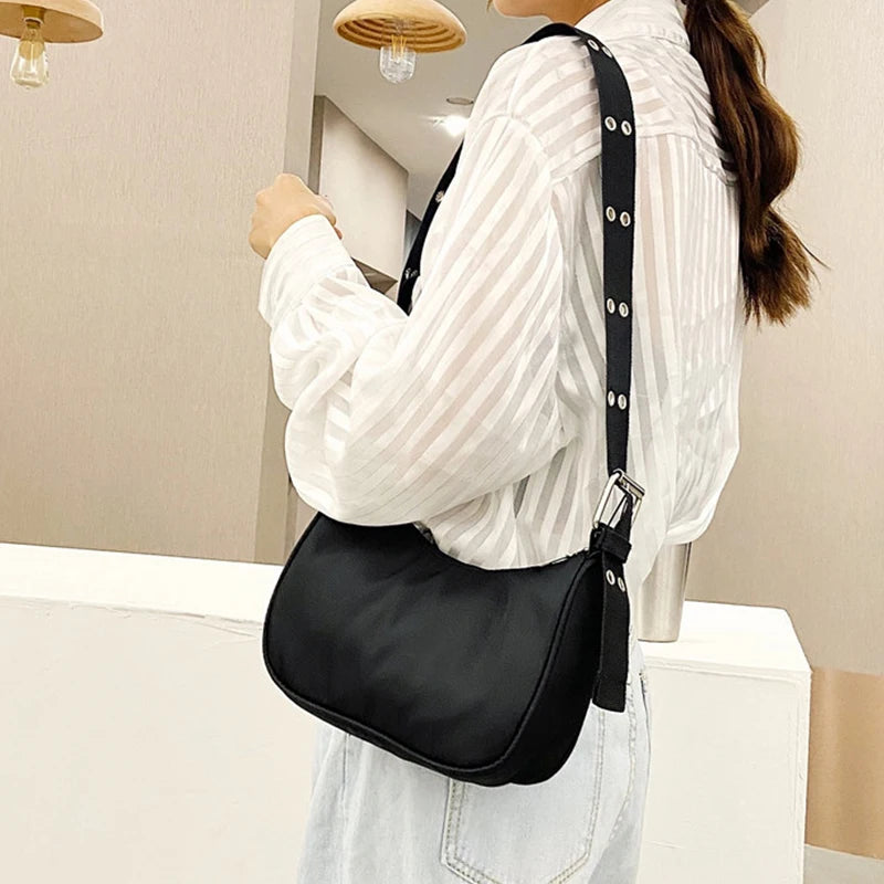 Street Nylon Shoulder Bag for Women Crossbody Handbag Totes Bolsa