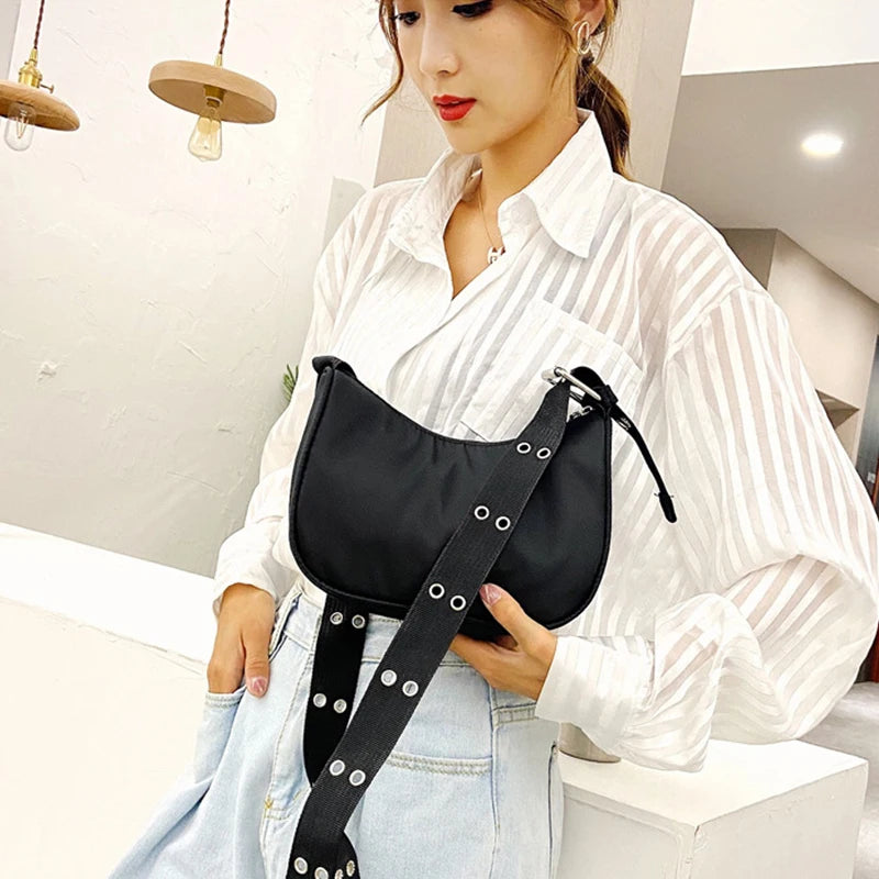 Street Nylon Shoulder Bag for Women Crossbody Handbag Totes Bolsa