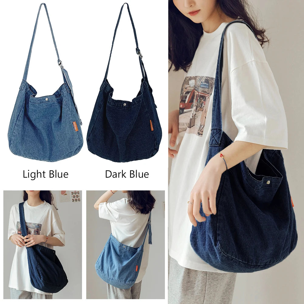 Harajuku High Capacity Cowboy Crossbody Bag Retro Casual Tote