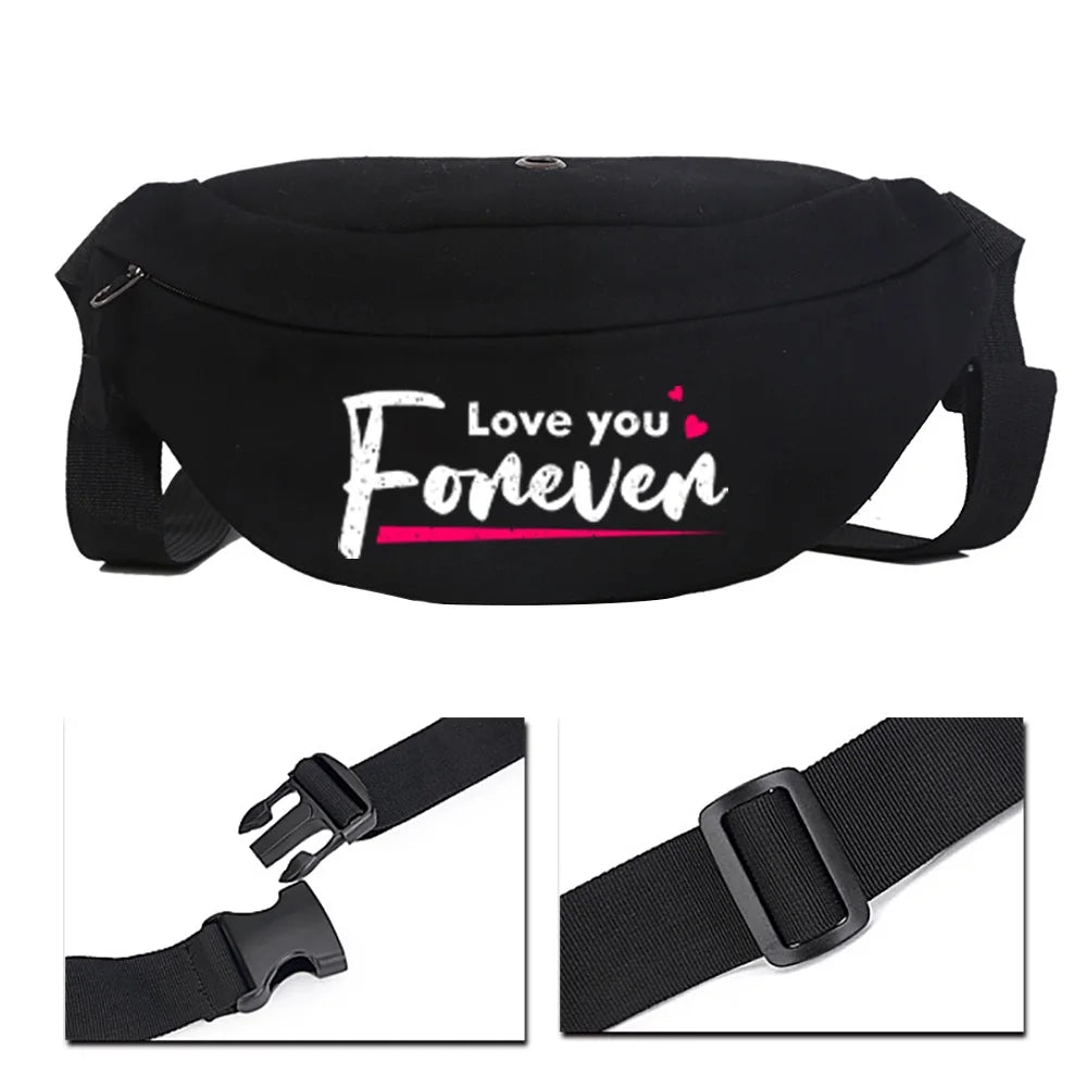 Canvas Street Women's Shoulder Bag Phrase Pattern Cycling Bag