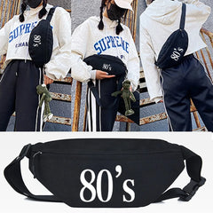 Street Waist Bag 90 Number Print Shoulder Bag Functional Crossbody Bag