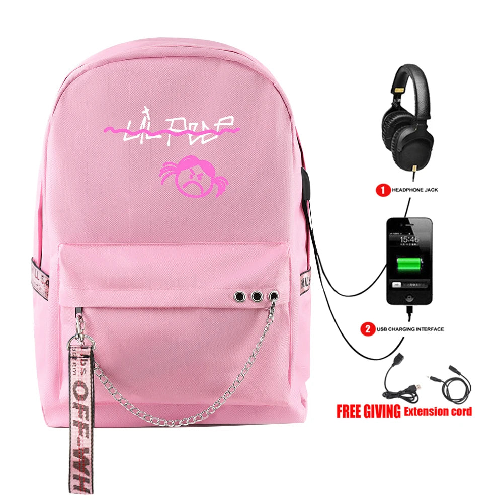 Lil Peep USB Rechargeable Backpack for Women