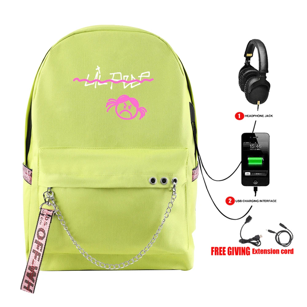 Lil Peep USB Rechargeable Backpack for Women