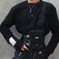 Streetwear Vest Bag For Woman Tactical Chest Rig Bags Hip Hop Canvas Waist Bag