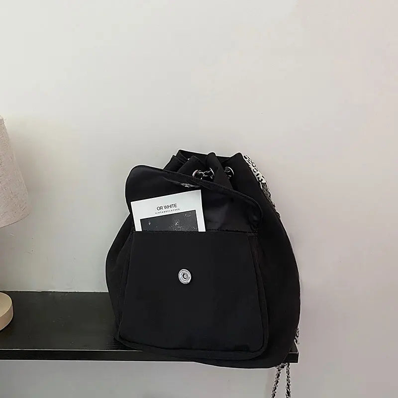 String Backpacks Women Couples Multi-func Chain Bag Solid Students OL Bagpack