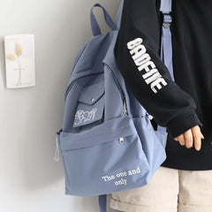 Stripe Corduroy Woman Backpack Schoolbag Teenage Girls Boys