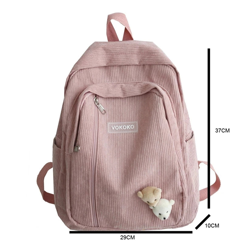 Teen Striped Corduroy Backpack