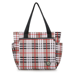 Stripe Waterproof Oxford Duffle Large Capacity Women Travel Shoulder Valise