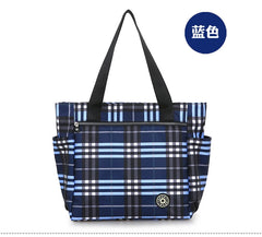 Stripe Waterproof Oxford Duffle Large Capacity Women Travel Shoulder Valise