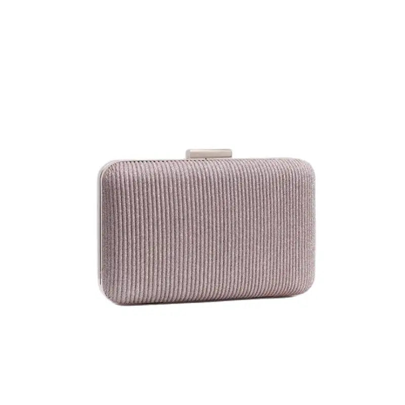 Striped Evening Clutch Bag with Chain Wedding Dinner Purse