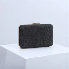 Striped Evening Clutch Bag with Chain Wedding Dinner Purse