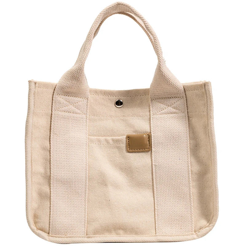Striped Canvas Tote Messenger Shopper Handbag School Bag