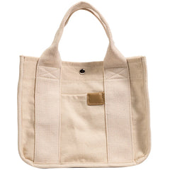 Striped Canvas Tote Messenger Shopper Handbag School Bag