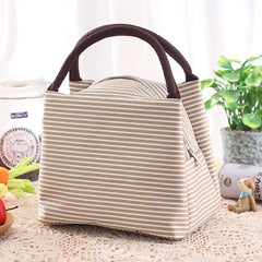 Stripes Lunch Bag for Women Isothermal Bag Packaged Food Thermal Bags