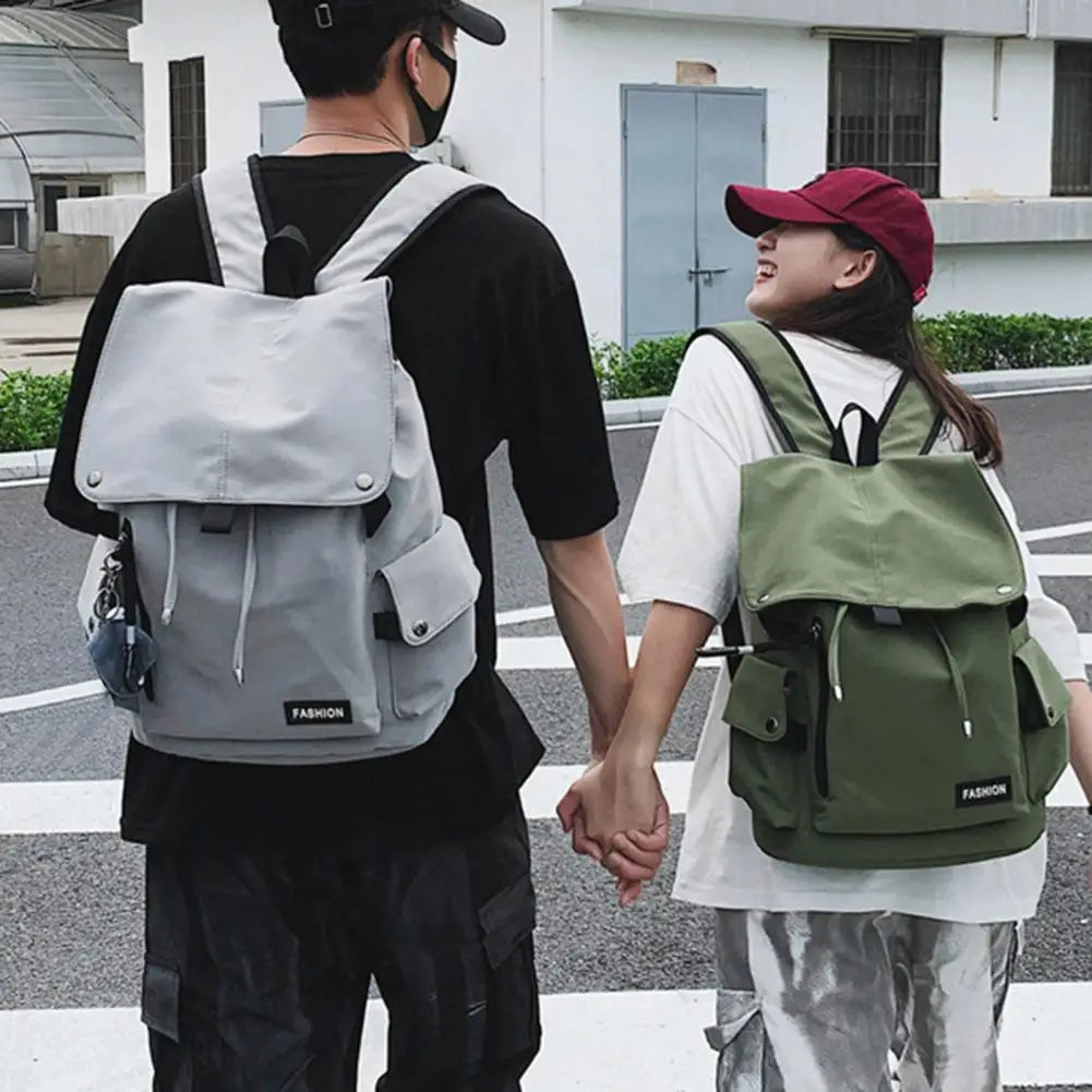 Adjustable Lace-up Student Backpack Unisex Rucksack for Teens