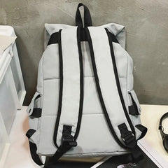 Adjustable Lace-up Student Backpack Unisex Rucksack for Teens
