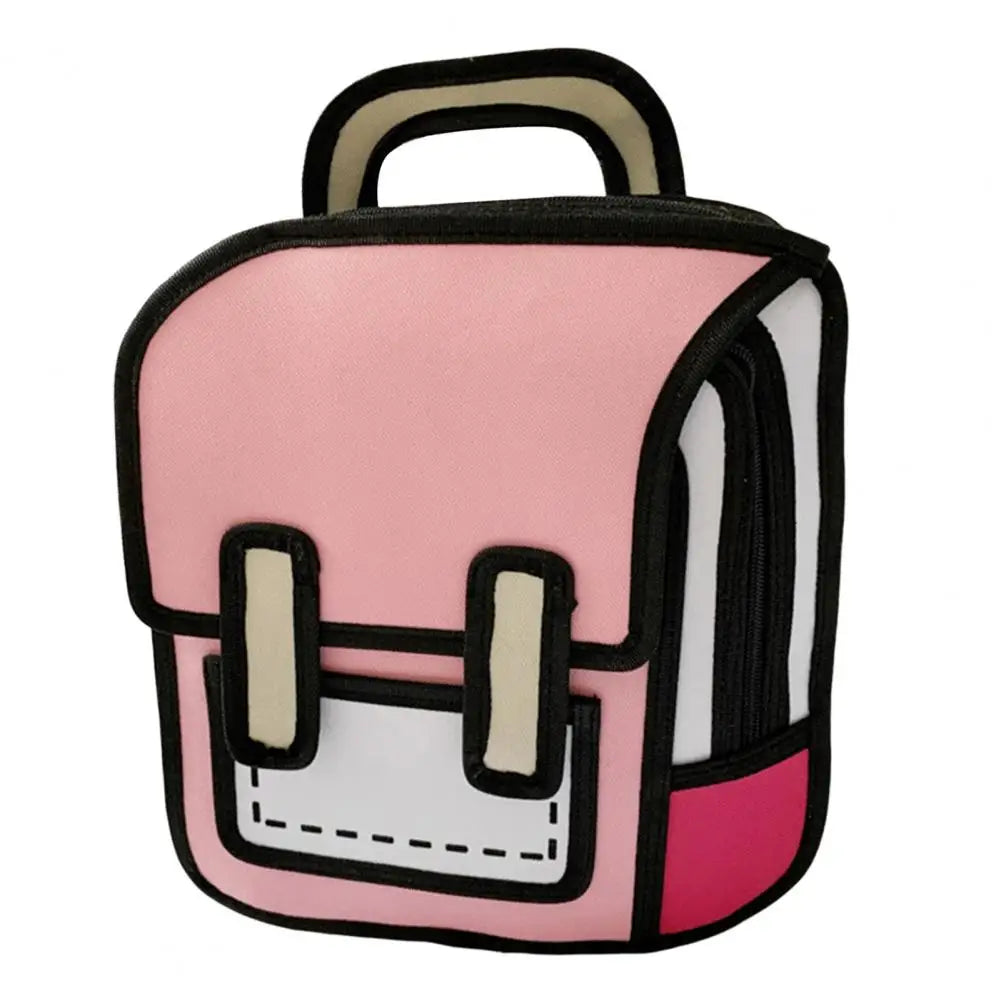 Cartoon Waterproof Student Backpack Smooth Zipper Unisex Book Storage