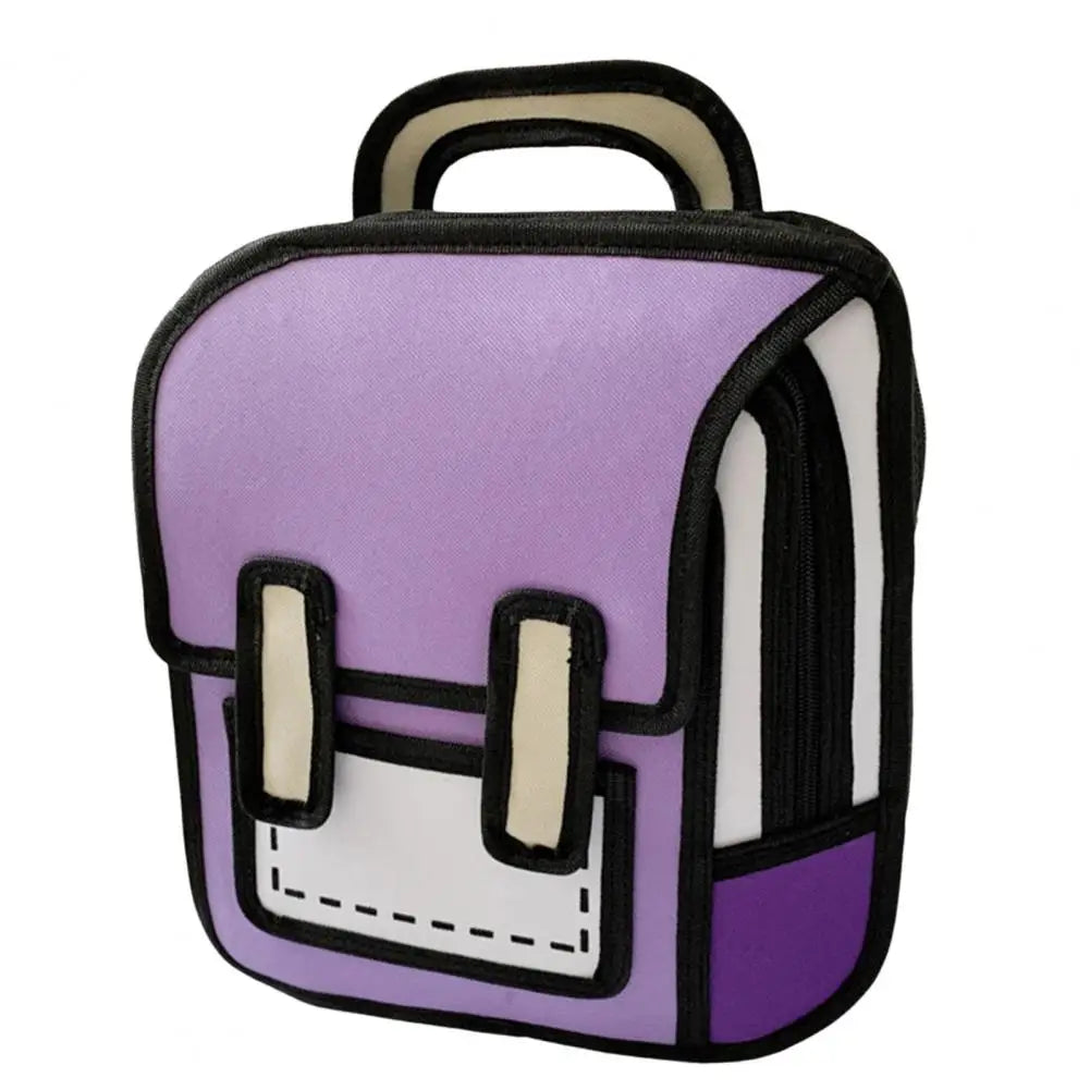 Cartoon Waterproof Student Backpack Smooth Zipper Unisex Book Storage