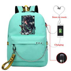 Demon Slayer Anime Backpack School Bag Teenagers Kpop Unisex Casual Ladies Bag