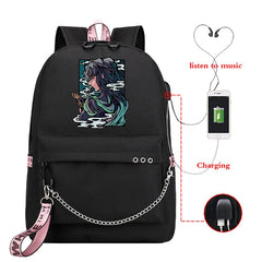 Demon Slayer Anime Backpack School Bag Teenagers Kpop Unisex Casual Ladies Bag