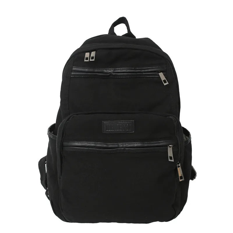Student High Street Canvas Fabric School Book Laptop Backpack