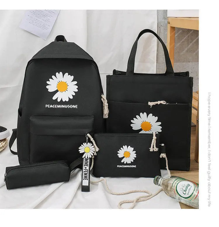 Women's Double Shoulder Bag Set with Daisy Design