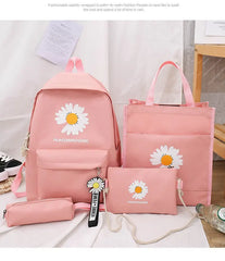 Women's Double Shoulder Bag Set with Daisy Design