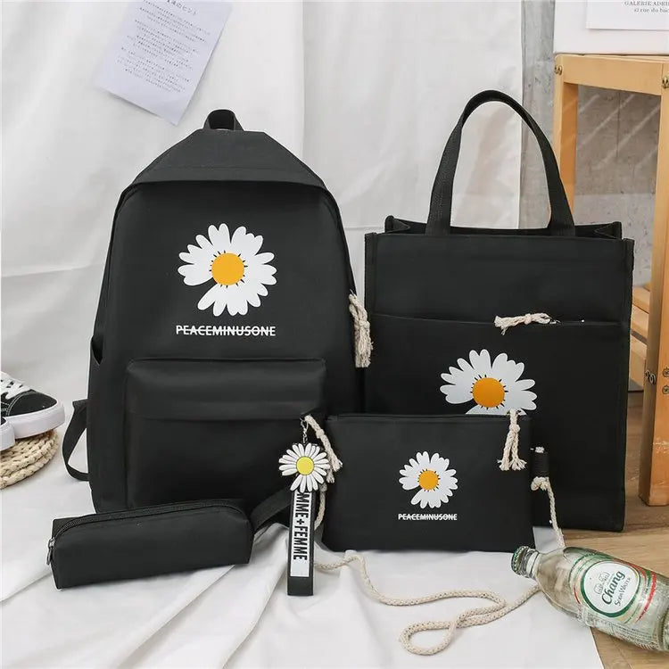 Women's Double Shoulder Bag Set with Daisy Design
