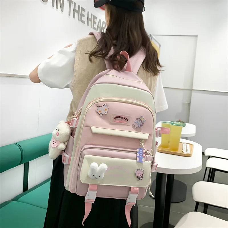 Student Girls School Bag Set High-Capacity Teen Girl Schoolbag