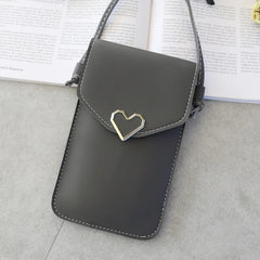 Heart-shaped Mini Crossbody Bag Transparent Touchscreen Retro Shoulder Bag