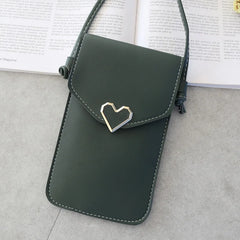 Heart-shaped Mini Crossbody Bag Transparent Touchscreen Retro Shoulder Bag