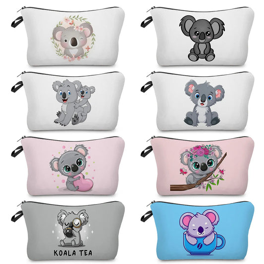 Cartoon Koala Print Pencil Case Makeup Bag