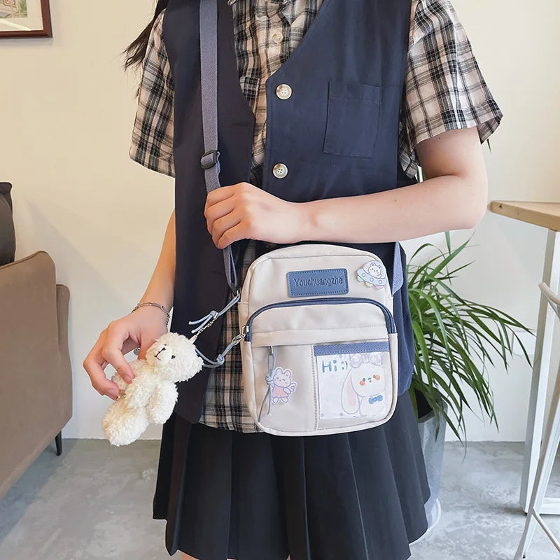 Cartoon Nylon Waterproof Transparent Messenger Bag