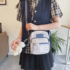 Cartoon Nylon Waterproof Transparent Messenger Bag