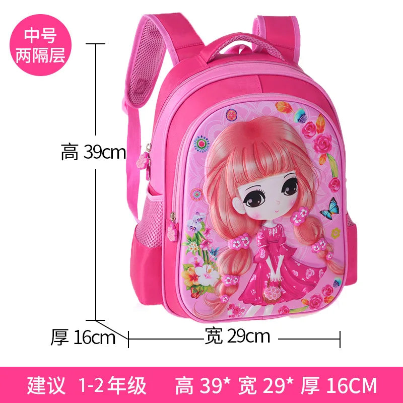 Elementary Cartoon Backpack for Girls Kids