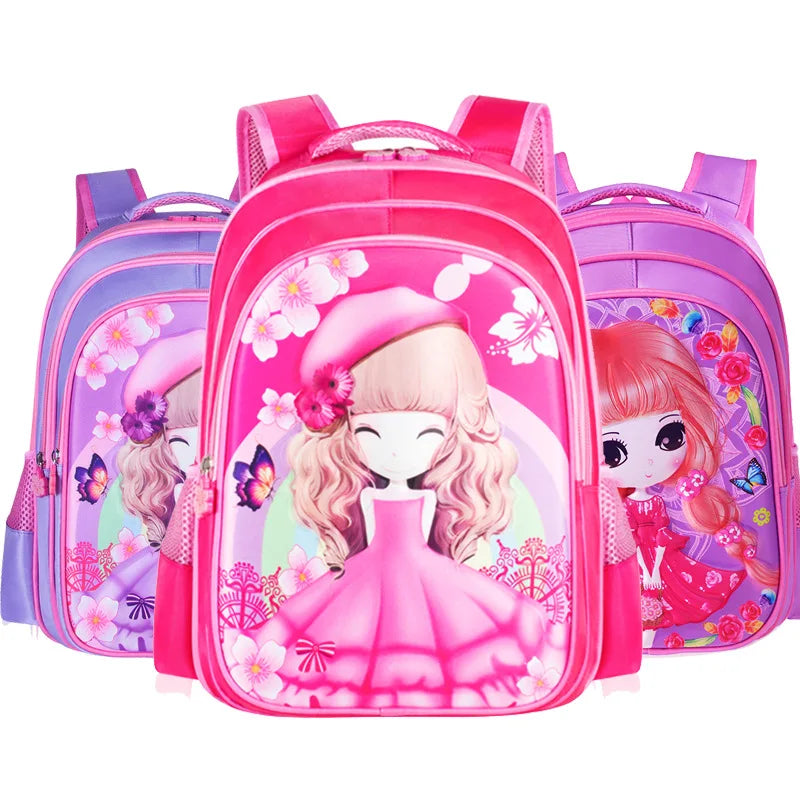 Elementary Cartoon Backpack for Girls Kids