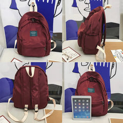 Waterproof Nylon Backpack for College Teenage Girl School Bag