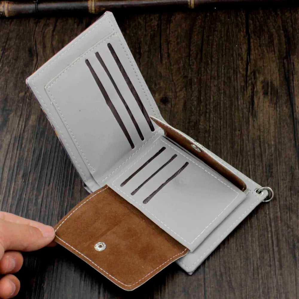 Student Man Wallet with Anti Thief Chain
