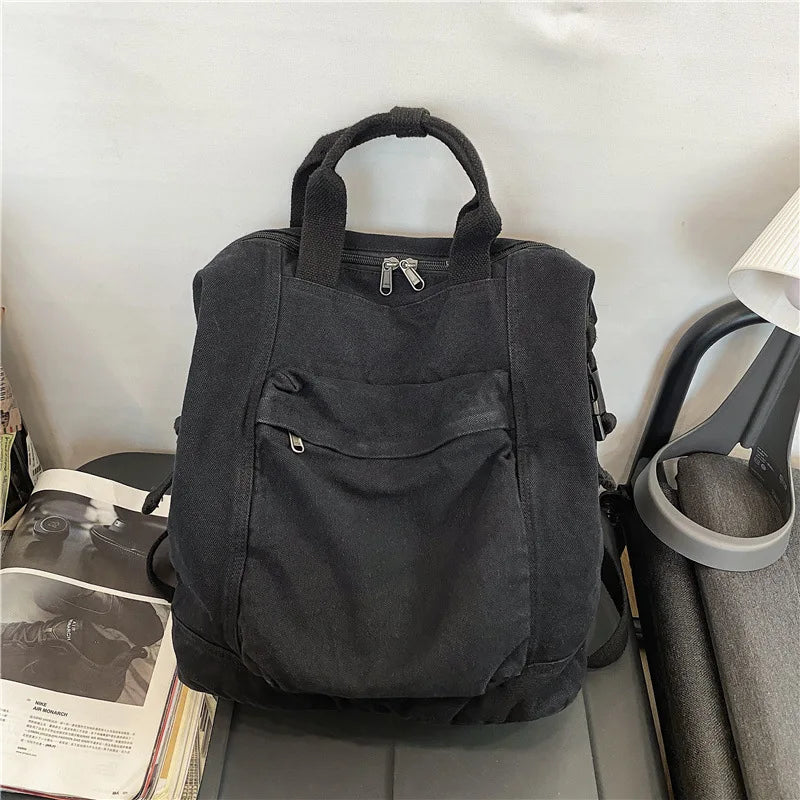 Canvas Women Totes Bag Large Capacity Travel Backpack Laptop Bag