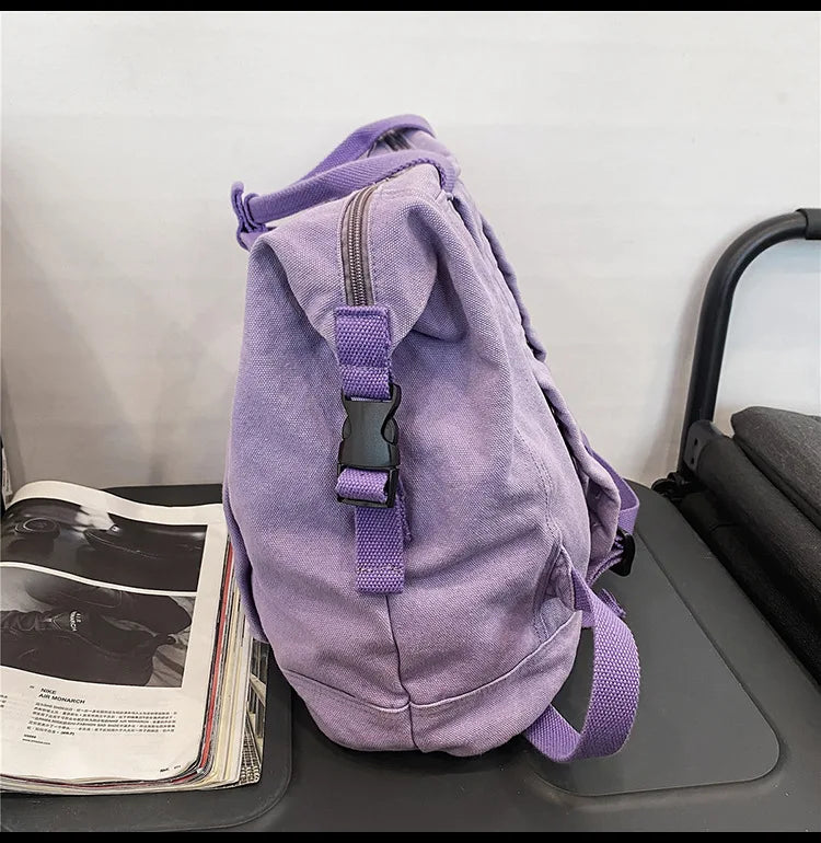 Canvas Women Totes Bag Large Capacity Travel Backpack Laptop Bag