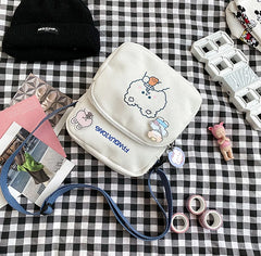 Solid Mini Straw Crossbody Bag for Women